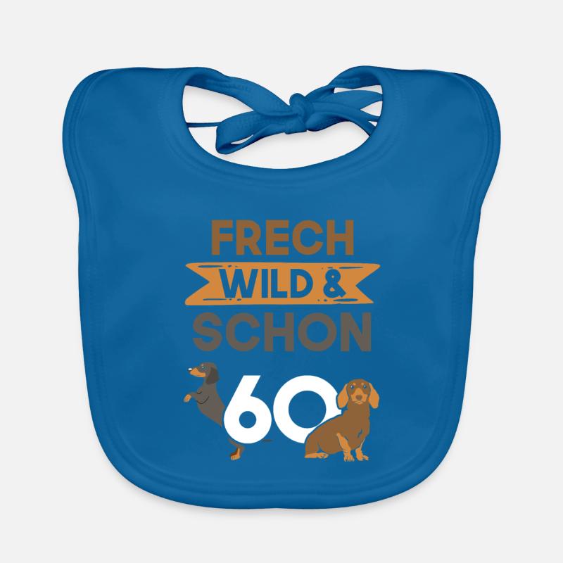 Geschenk 60 Jahre Geburtstag Dackel Baby Bio-Lätzchen