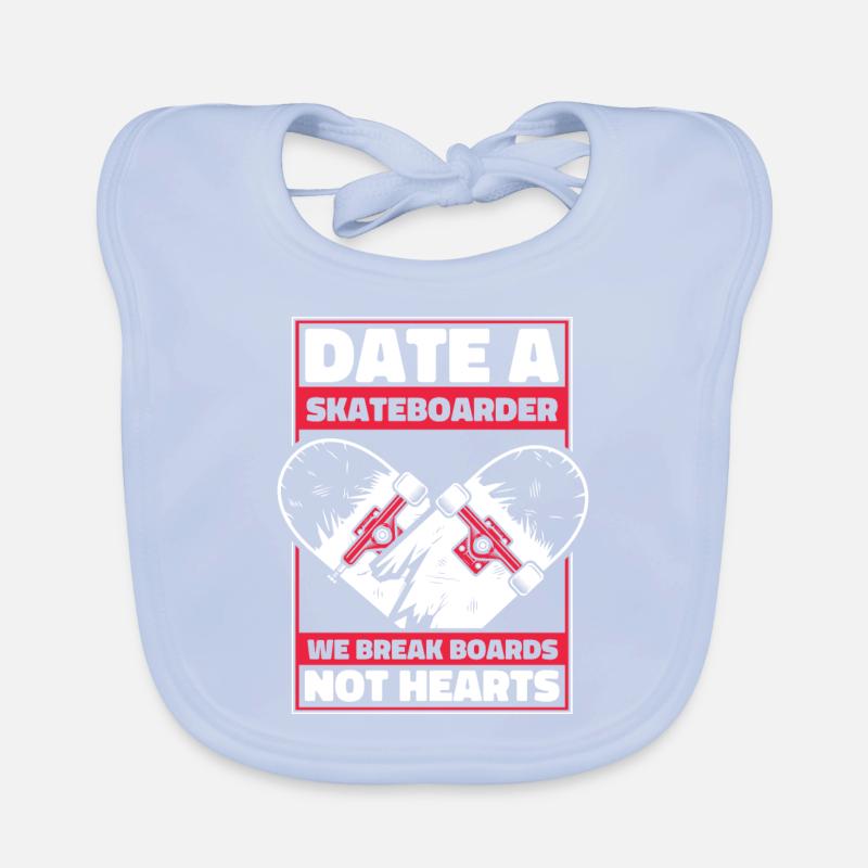 Rendez-vous avec un skateur que nous brisons des planches, pas des cœurs Bavoir bio Bébé