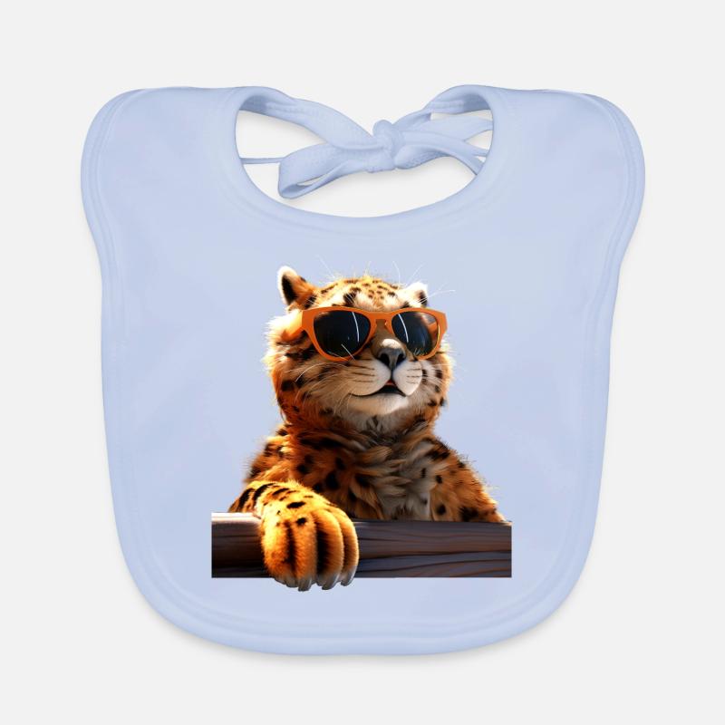 Lunettes de soleil guépard Chats guépard Mignon guépard Bavoir bio Bébé