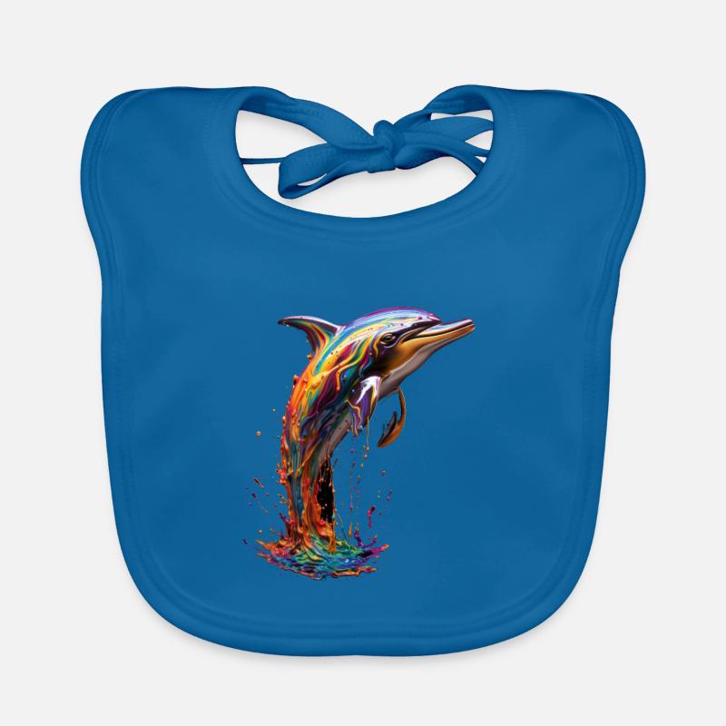 Rainbow Dolphin Baby Bio-Lätzchen