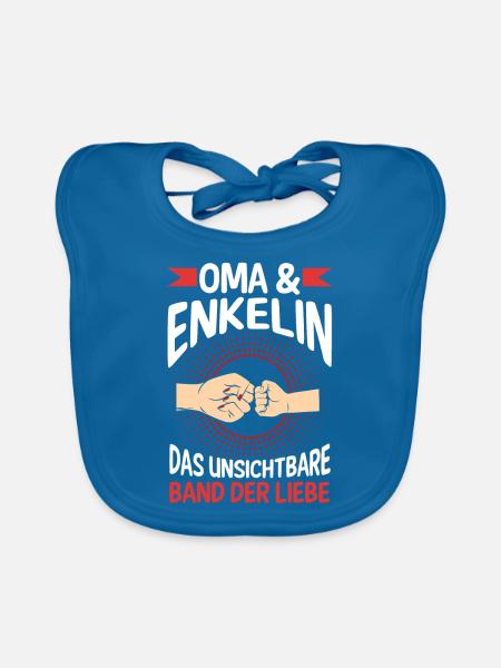 Oma Großmutter und Enkelin - Baby Bio-Lätzchen - Pfauenblau