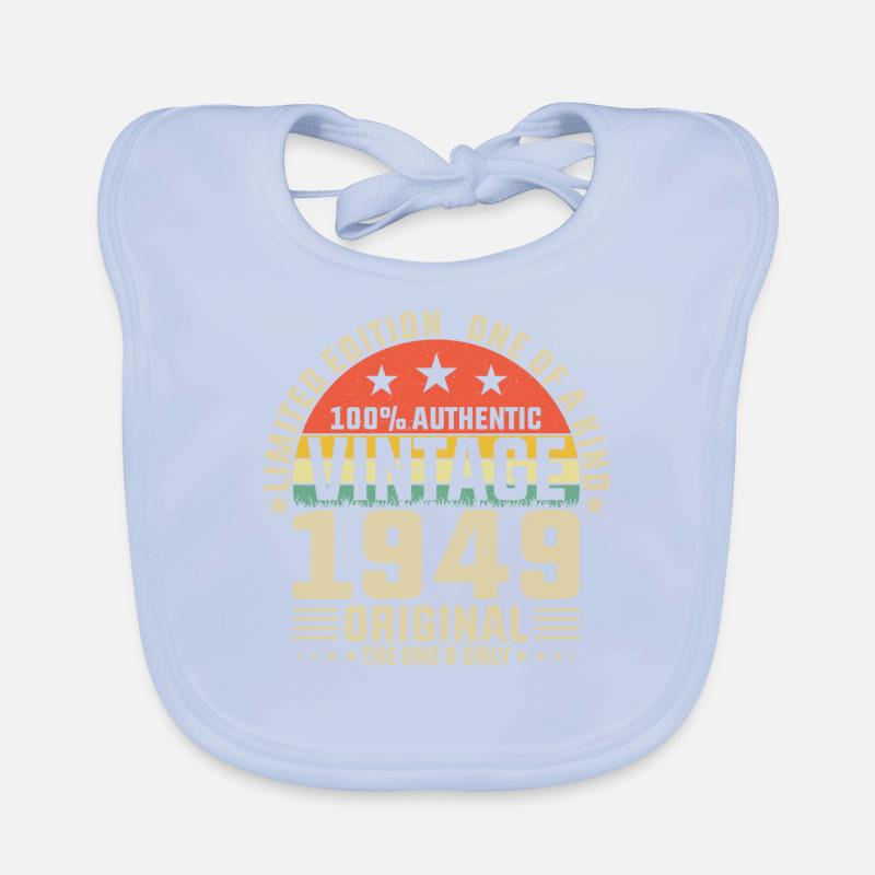 75th Birthday Vintage 1949 Organic Baby Bibs