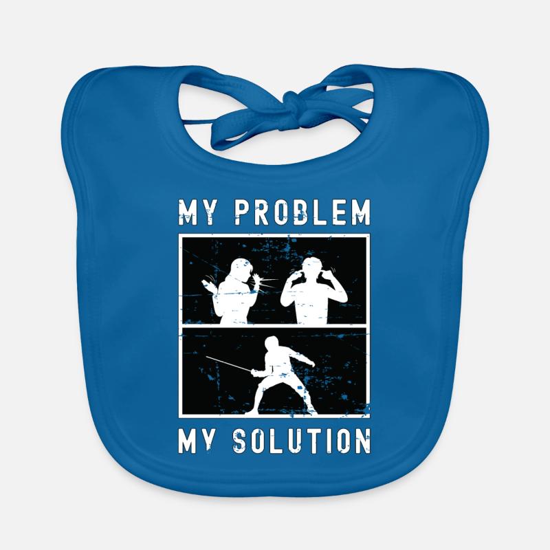 Fencer My Problem My Solution Pictogram Dad Mom Baby Bio-Lätzchen