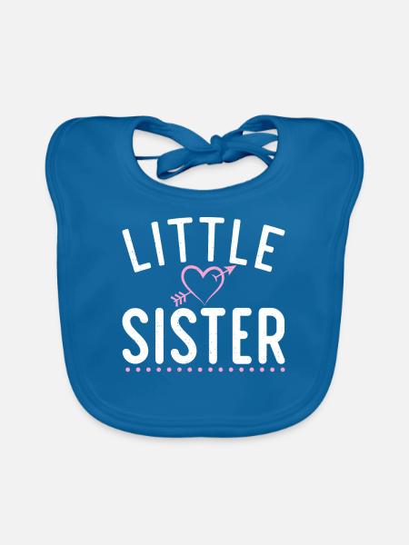 Cadeaux Petite Soeur - Bavoir bio Bébé - bleu paon - Devant