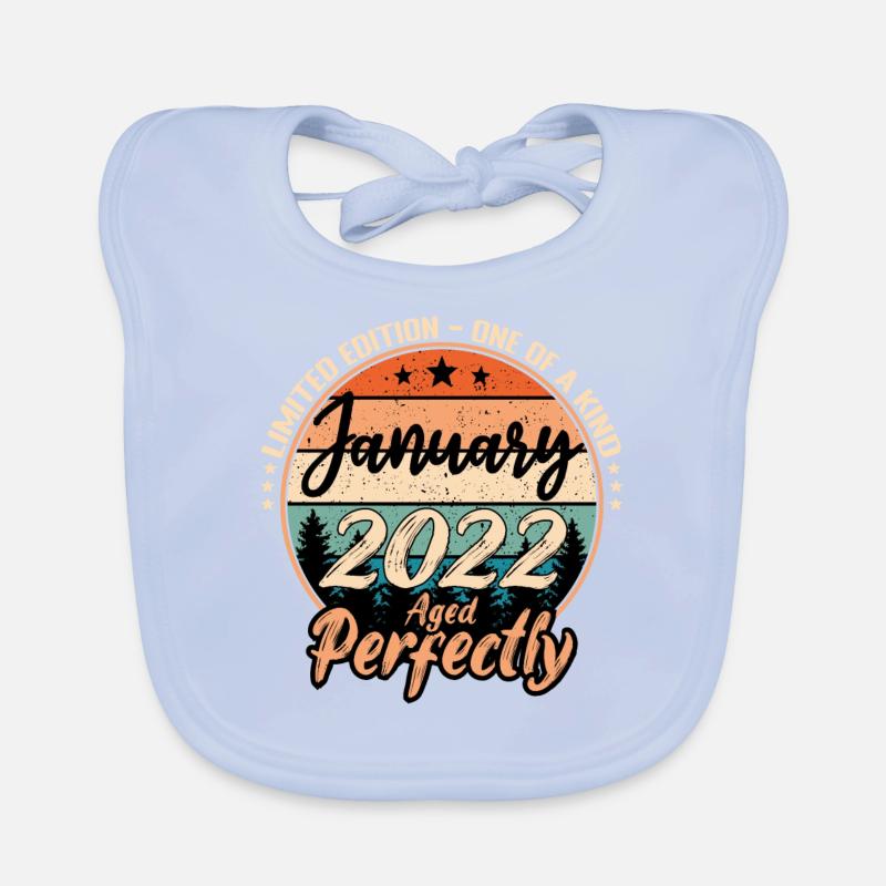 Janvier 2022 anniversaire 2022 légendes Janvier Bavoir bio Bébé