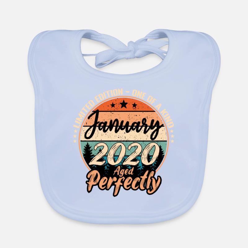 Janvier 2020 anniversaire 2020 légendes Janvier Bavoir bio Bébé