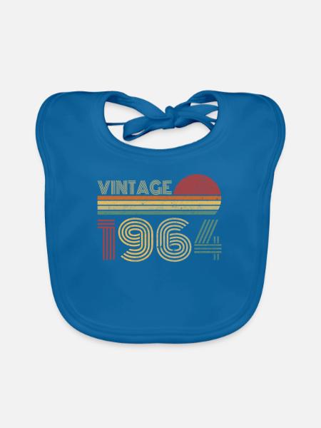 Vintage 1964 Jahrgang Geburtstag Retro - Baby Bio-Lätzchen - Pfauenblau