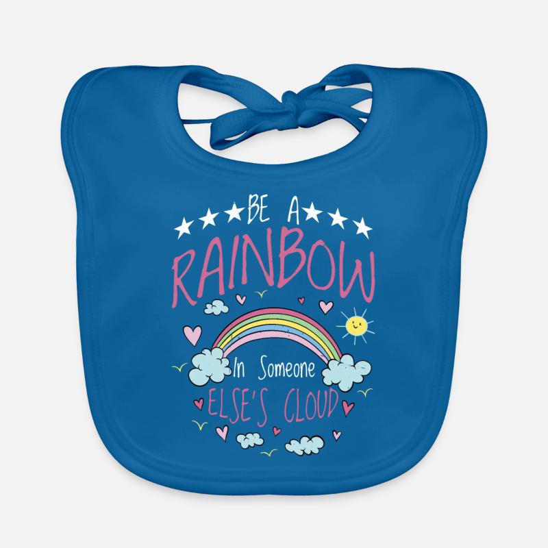 Be A Rainbow In Someone Else's Cloud Organic Baby Bibs
