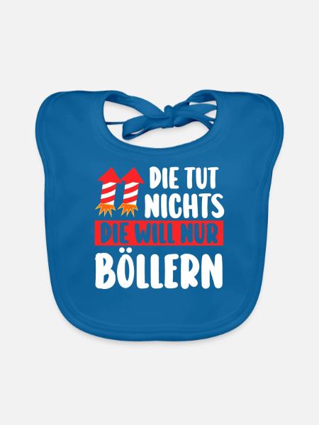 Neujahr Feuerwerk Silvester - Baby Bio-Lätzchen - Pfauenblau
