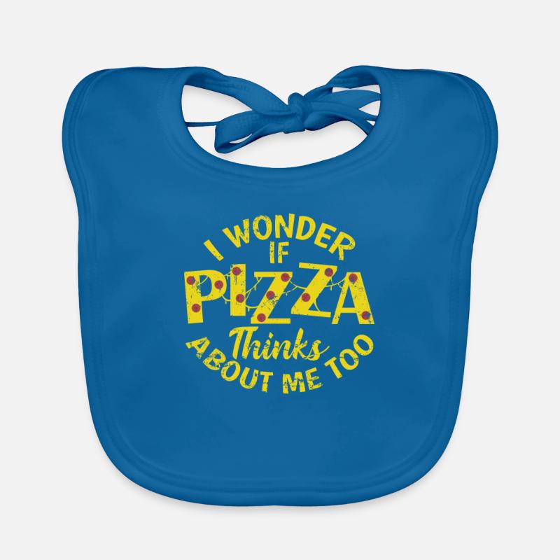 Je me demande si Pizza pense aussi à moi Bavoir bio Bébé