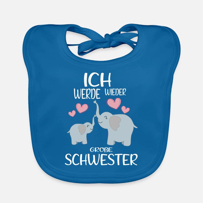 Ich werde wieder Große Schwester Ankündigung Baby Bio-Lätzchen