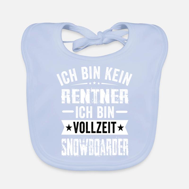 Ich Bin Kein Rentner Ich Bin Vollzeit Snowboarder Baby Bio-Lätzchen