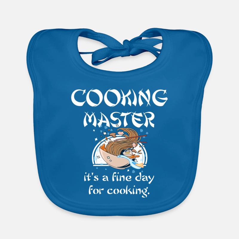Master chef - Organic Baby Bibs - peacock-blue