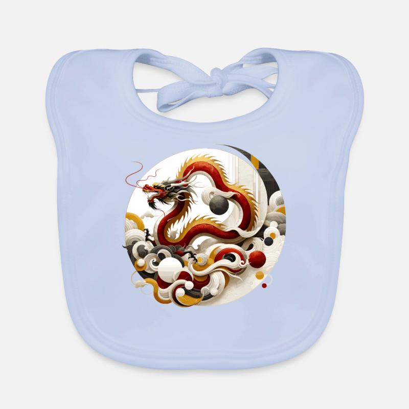 Drache Chinesische Kunst Baby Bio-Lätzchen