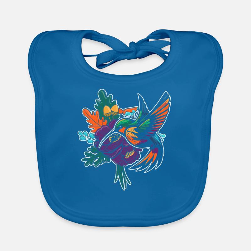 Hummingbird Flower Bird Organic Baby Bibs