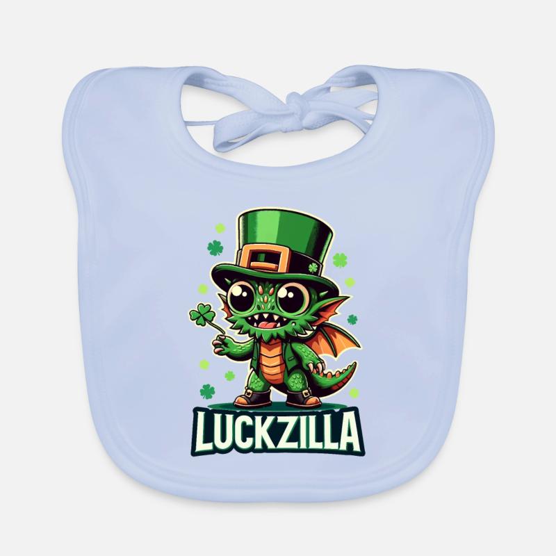 Luckzilla Dragon de la Saint-Paddy Bavoir bio Bébé