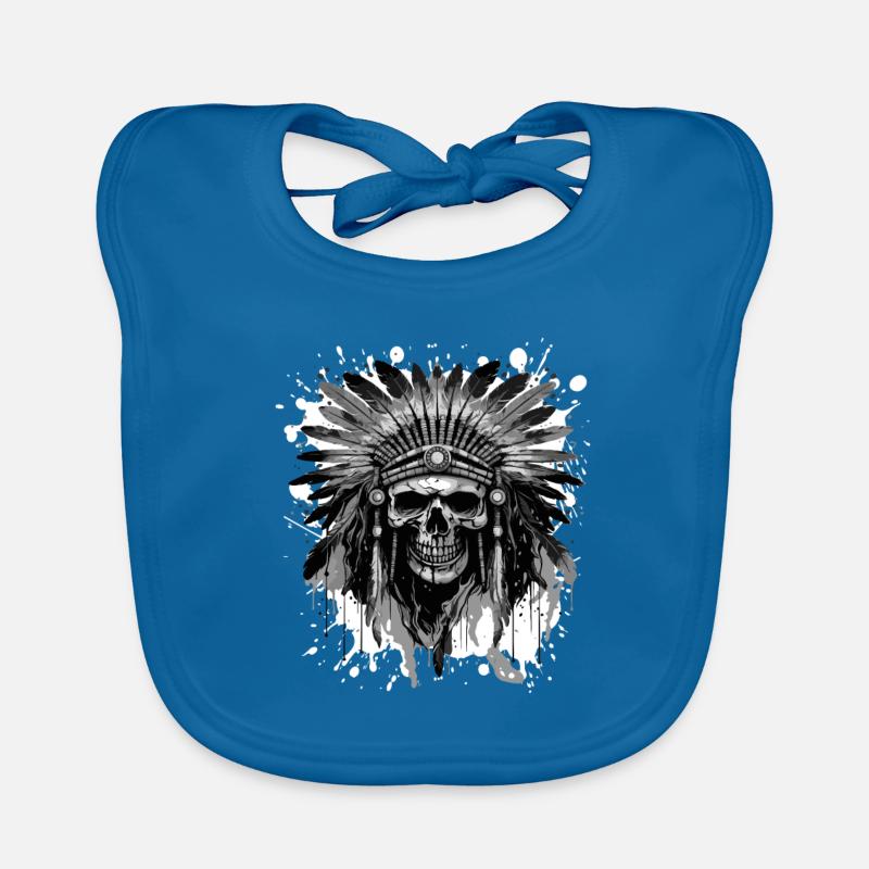 Apache Skull Native American Organic Baby Bibs