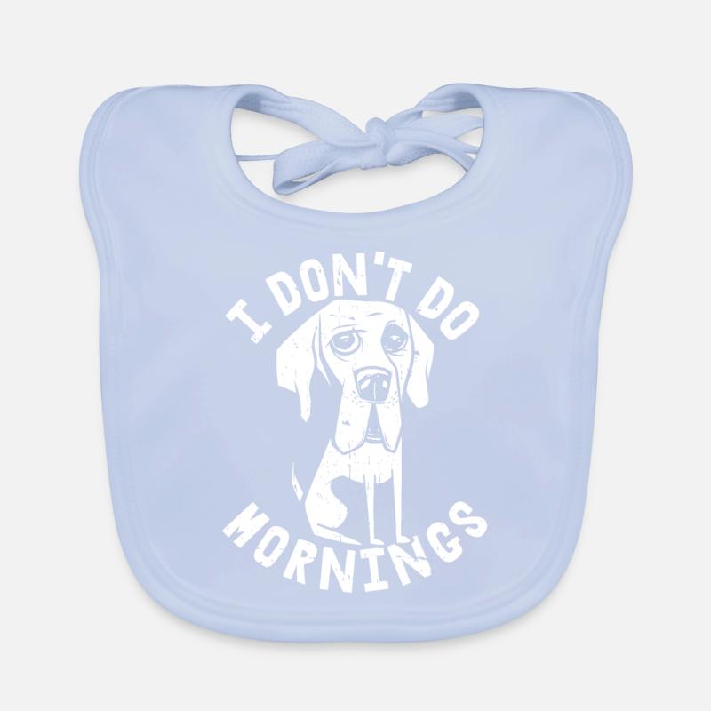 Great Dane Funny I Don't Do Mornings Organic Baby Bibs