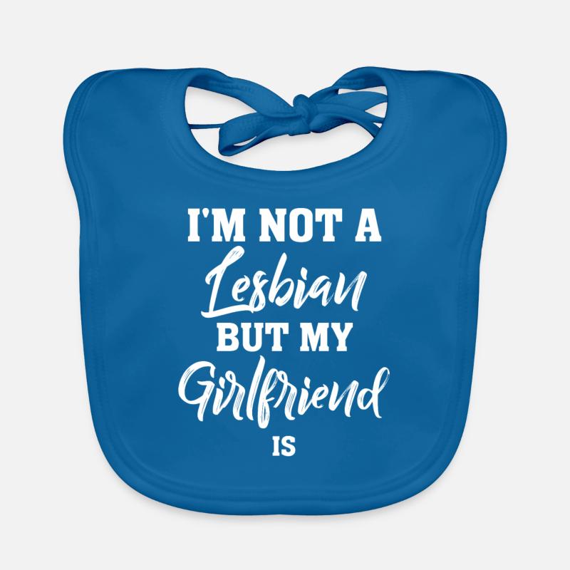 Je ne suis pas lesbienne mais ma copine est lesbienne - Bavoir bio Bébé - bleu paon