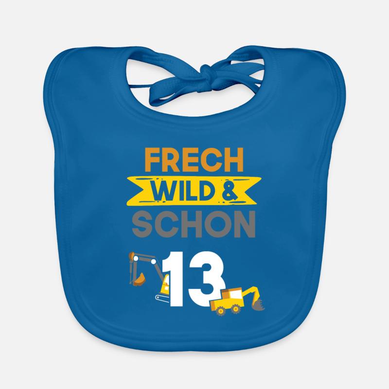 13 Jahre Geburtstag Junge Mädchen Bagger Baby Bio-Lätzchen