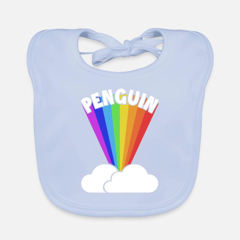Penguin Rainbow Emperor Penguin Seabird Organic Baby Bibs