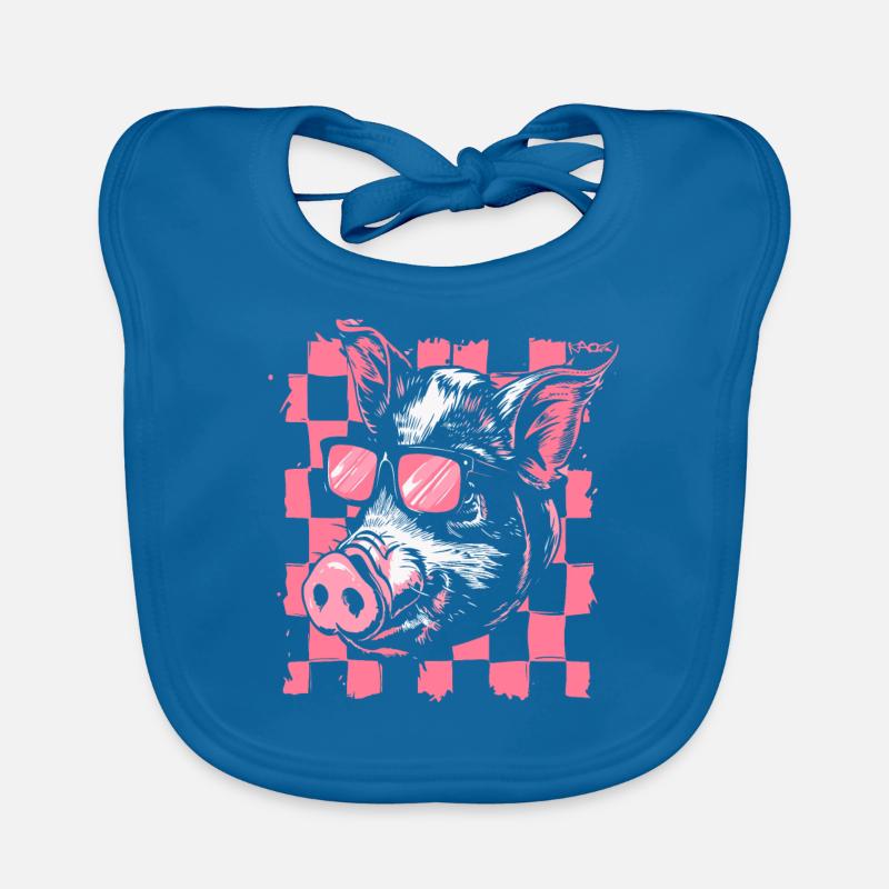 Cochon de drapeau à damier cool Bavoir bio Bébé