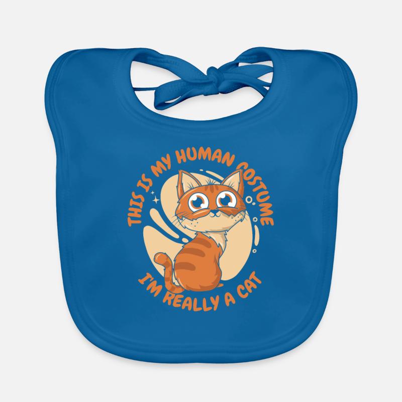 This Is My Human Costume I'm Really A Cat Organic Baby Bibs