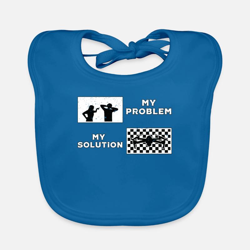 Drone Racing Lover My Problem My Pictogram Dad Mom Baby Bio-Lätzchen