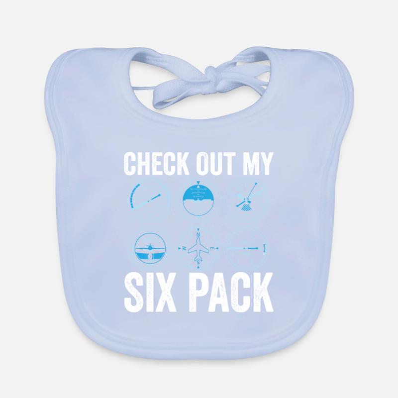 Funny Pilot Six Pack Simulation de vol d’aviation Bavoir bio Bébé