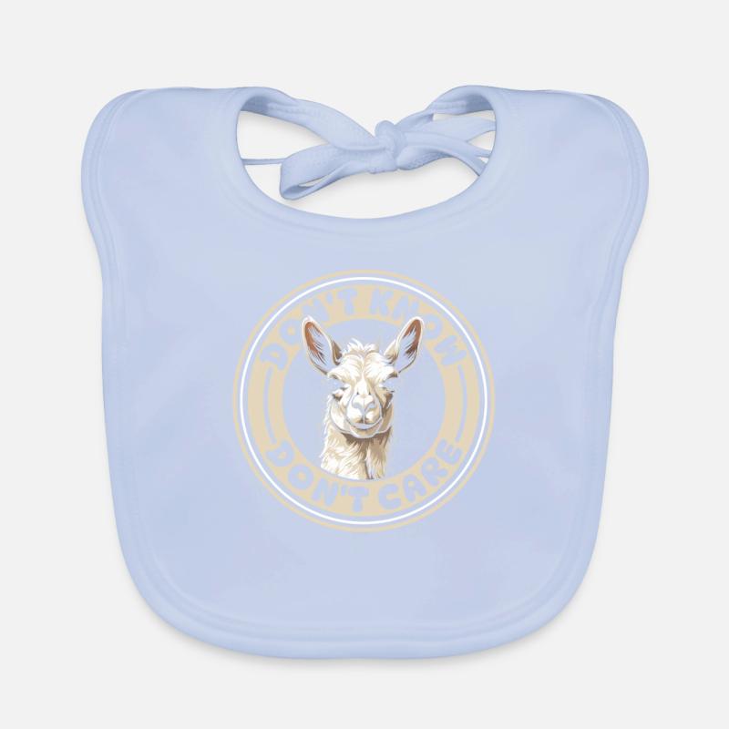 llama llama funny don't know don't care Organic Baby Bibs
