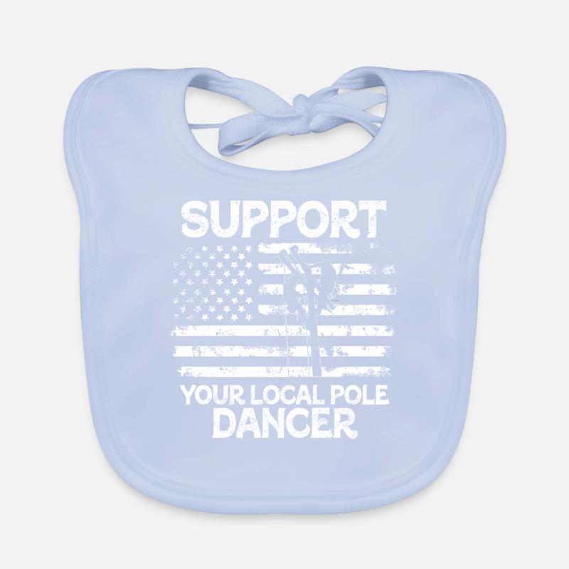 Support Your Local Pole Dancer Lineman Organic Baby Bibs