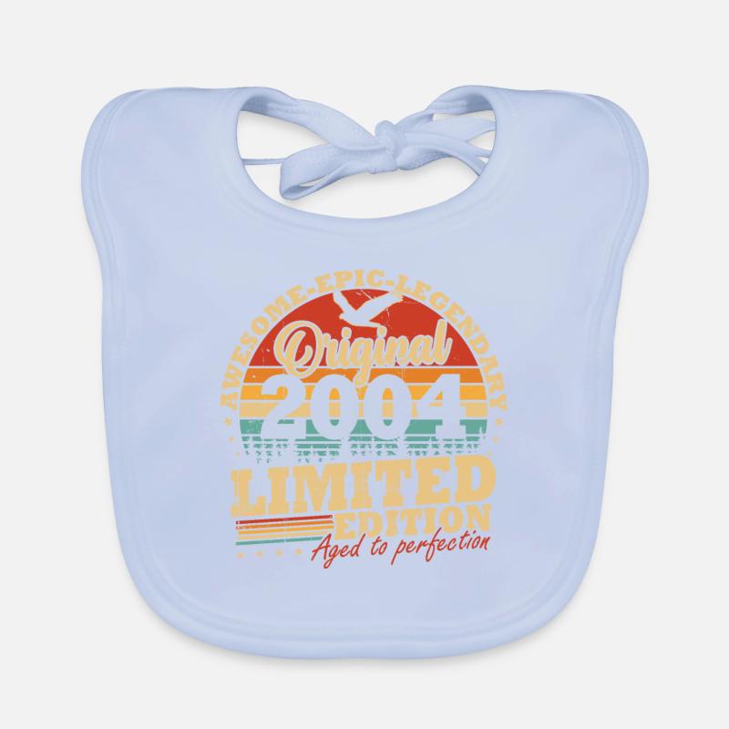 Original 2004 Vintage Birthday Gift Organic Baby Bibs