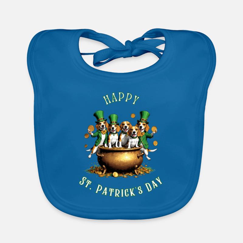 Fête de la Saint-Patrick Beagle I Célébration irlandaise Bavoir bio Bébé