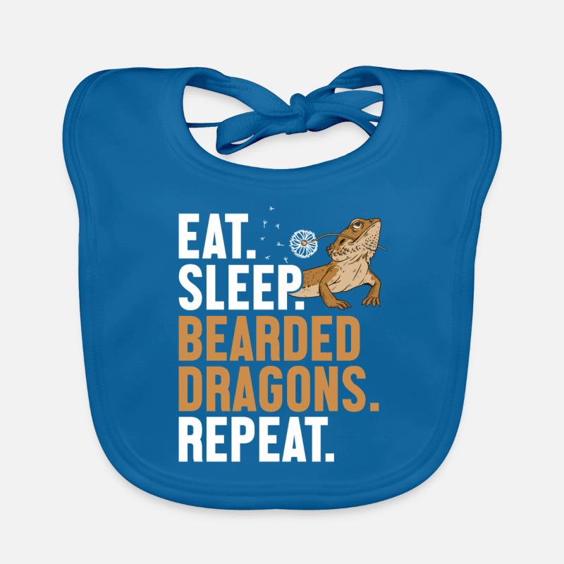 Manger Dormir Dragons Barbus Répéter Pogona Pet Bavoir bio Bébé
