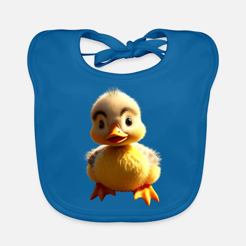 Canard mignon bébé canard poussin canetons canetons canards - Bavoir bio Bébé - bleu paon