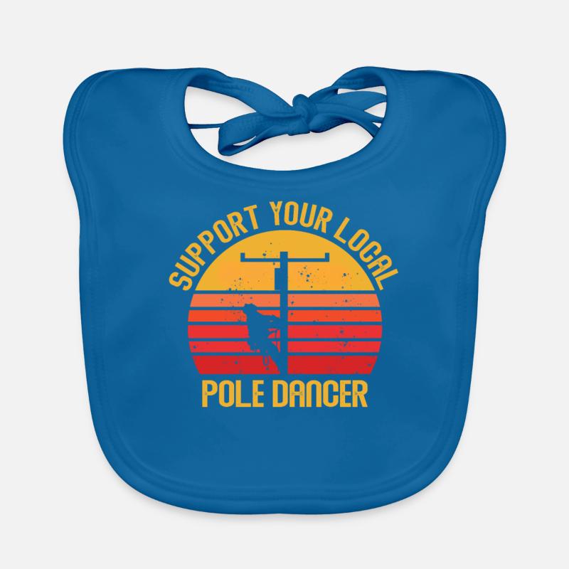 Support Your Local Pole Dancer Lineman Organic Baby Bibs