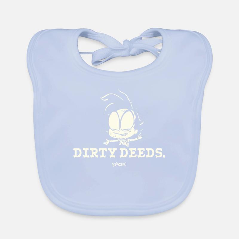 Dirty deeds, little bad guy Organic Baby Bibs