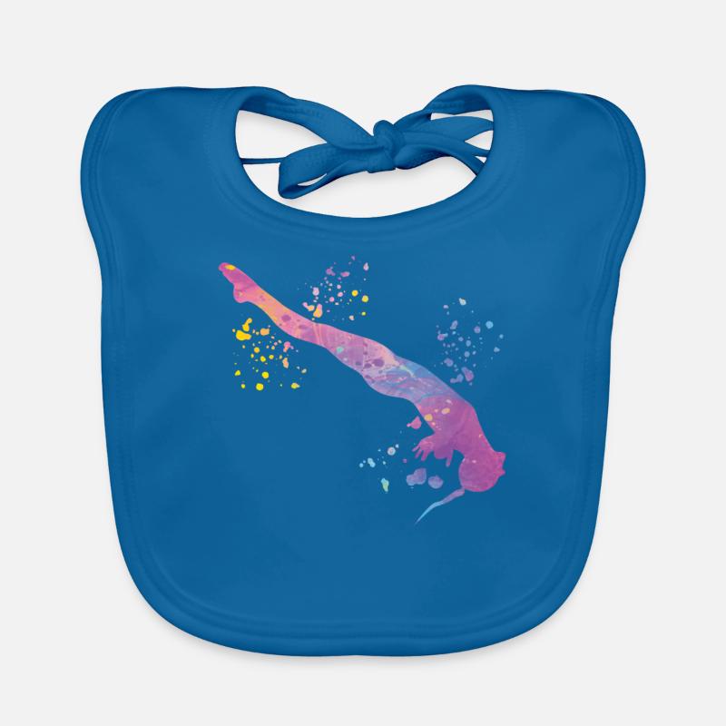 Synchronized Water Diver High Diver Organic Baby Bibs