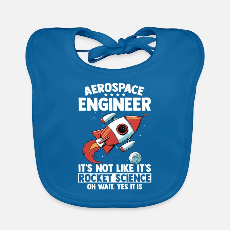 Aerospace Engineer Rocket Science Gift - Organic Baby Bibs - peacock-blue