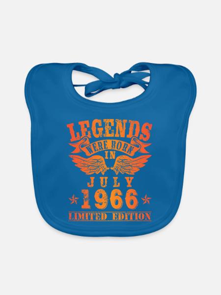 Legends were born in Juli 1966 Geburtstag - Baby Bio-Lätzchen - Pfauenblau - Vorne