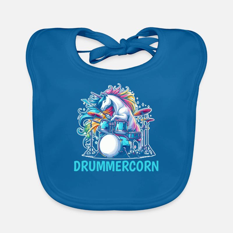 Batterie Batteur Batteur Licorne Bavoir bio Bébé