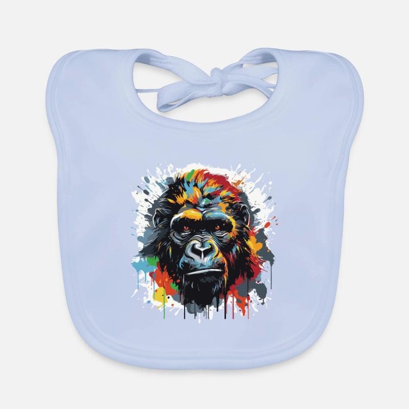 Tête de Gorille Pop Art Bavoir bio Bébé