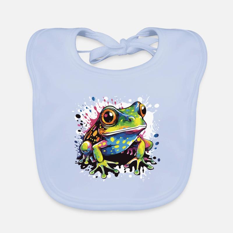 Frosch Pop Art Tier Baby Bio-Lätzchen
