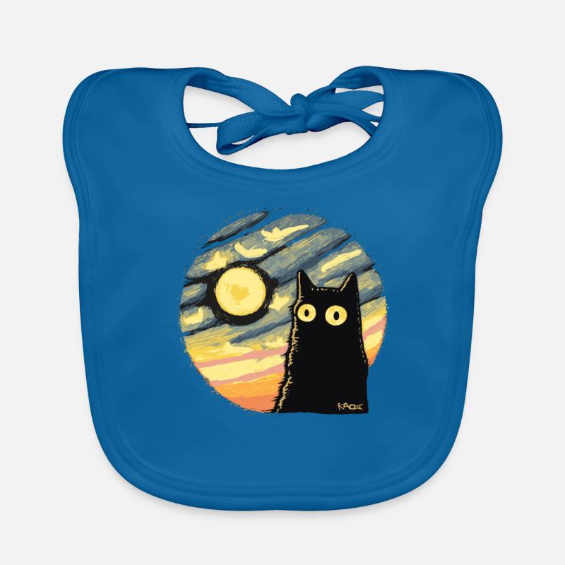 Etoiles clair de lune chat de lune Bavoir bio Bébé