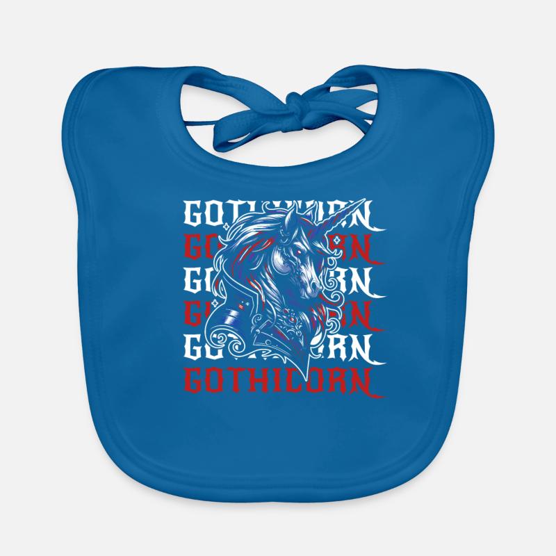 Gothic Einhorn Gothicorn - Baby Bio-Lätzchen - Pfauenblau