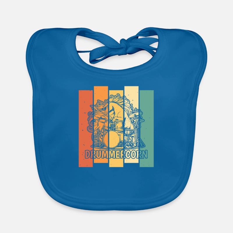 Drums Drummer Drummer Unicorn Organic Baby Bibs
