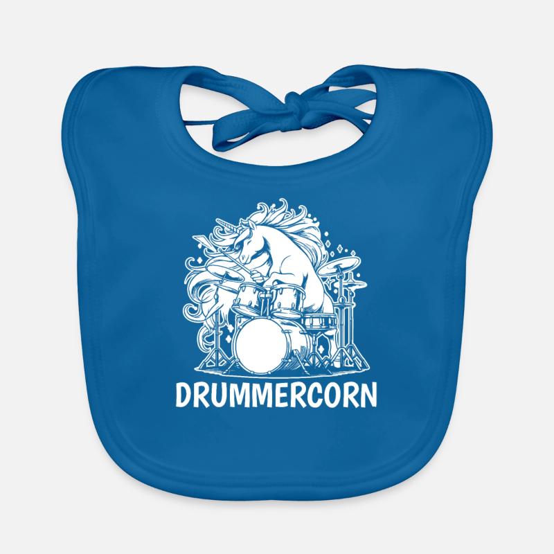 Batterie Batteur Batteur Licorne Bavoir bio Bébé
