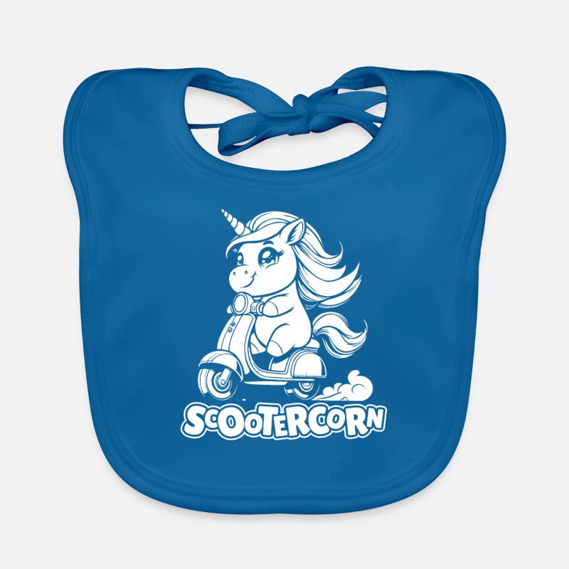 Motorroller Einhorn Scootercorn Baby Bio-Lätzchen