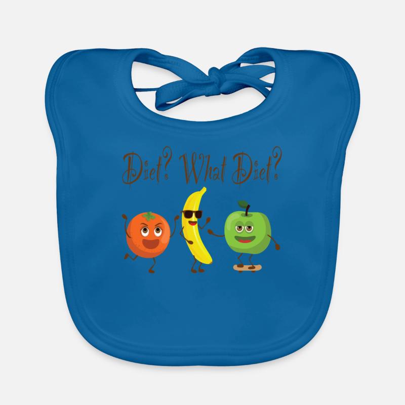 Diet What Diet Diet Fruit Funny Saying Lose Weight Organic Baby Bibs
