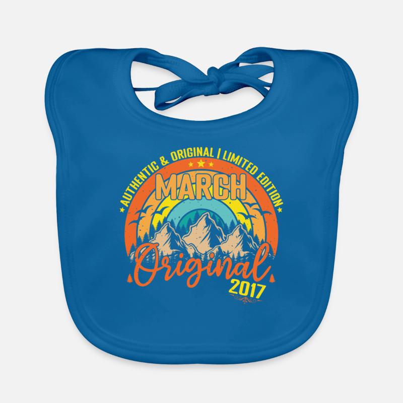 Mars 2017 Mars anniversaire 2017 Mars Originale - Bavoir bio Bébé - bleu paon